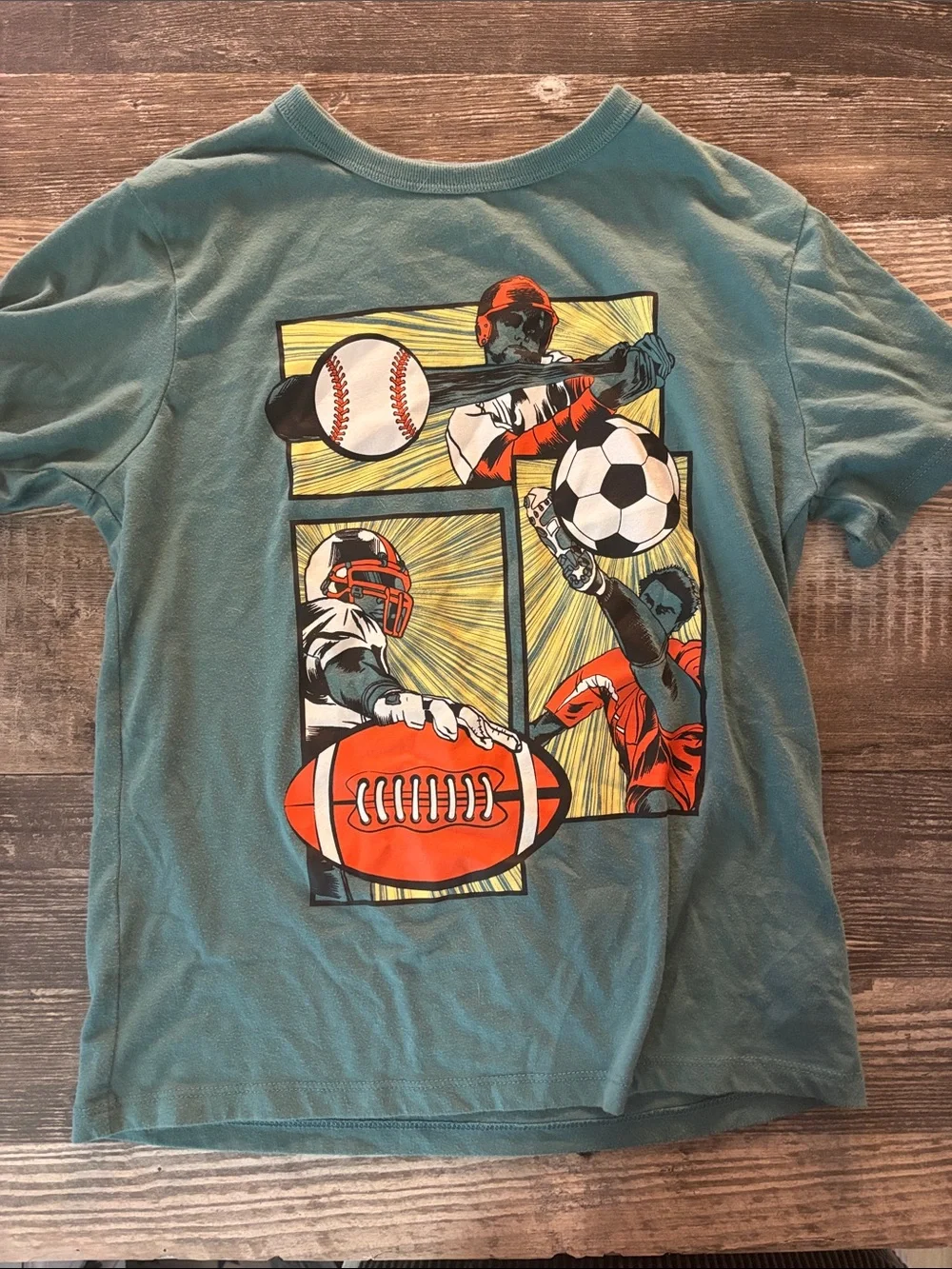 The Children's Place Teal Multi-Sport Graphic Short Sleeve Tee
